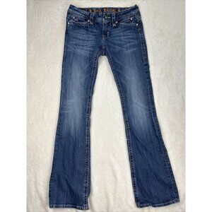 Rock Revival Jeans Womens 28 Blue Boot Cut Denim Pants Sasha Embroidered Stitch
